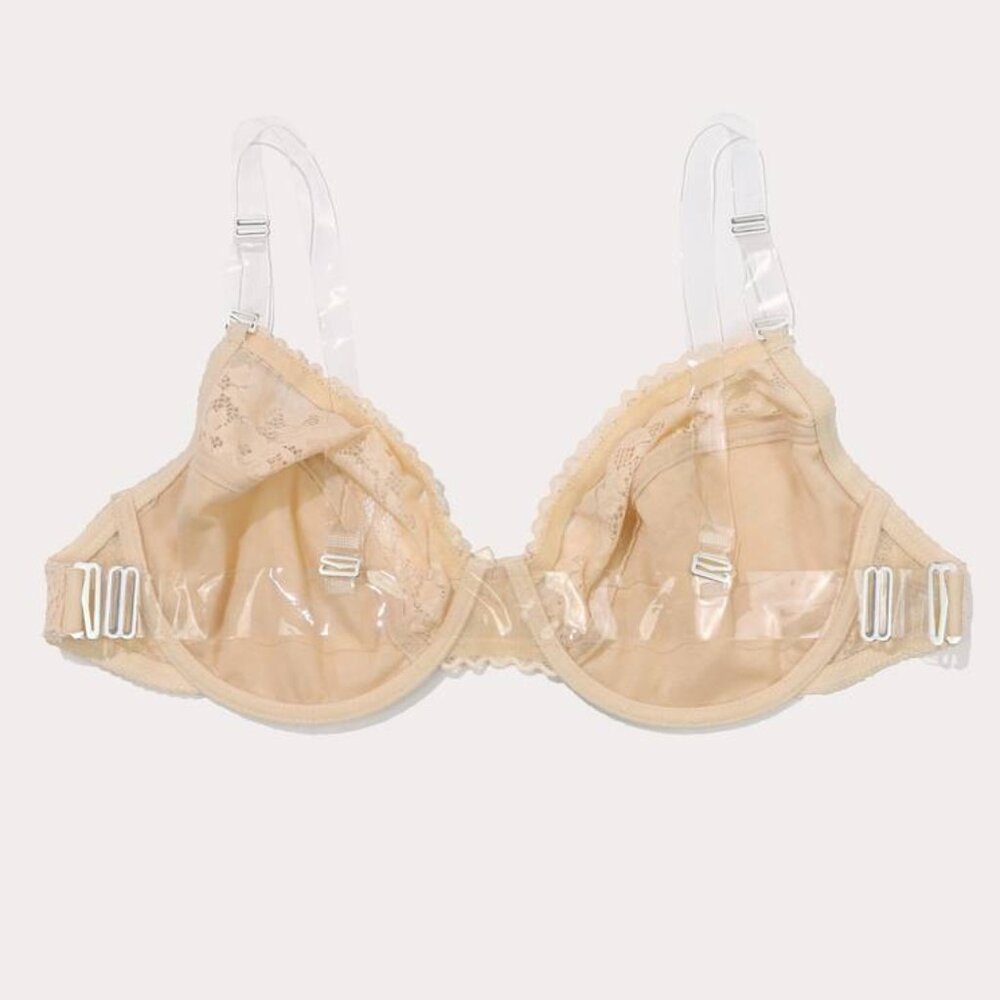 Chic Beige Lace Underwire Bra